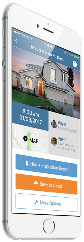 Spectora home inspection report viewed on a phone.
